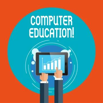 Text sign showing Computer Education. Conceptual photo gaining basic knowledge 스톡 일러스트