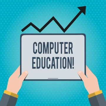 Text sign showing Computer Education. Conceptual photo gaining basic knowledge 스톡 일러스트