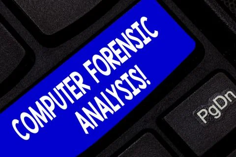 Text sign showing Computer Forensic Analysis. Conceptual photo evidence found in Foto stock
