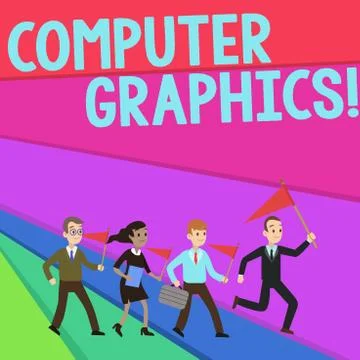 Text sign showing Computer Graphics. Conceptual photo visual representations of Illustrazione stock