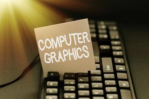 Text sign showing Computer Graphics. Business showcase visual representations of Stock Photos