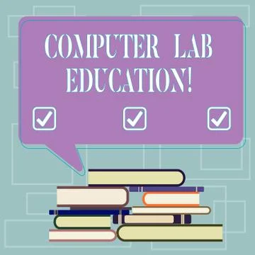 Text sign showing Computer Lab Education. Conceptual photo Room or space Stock Illustration