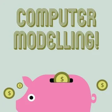 Text sign showing Computer Modelling. Conceptual photo using a computer to make Illustrazione stock
