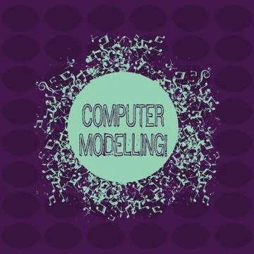 Text sign showing Computer Modelling. Conceptual photo using a computer to make Stock Illustration