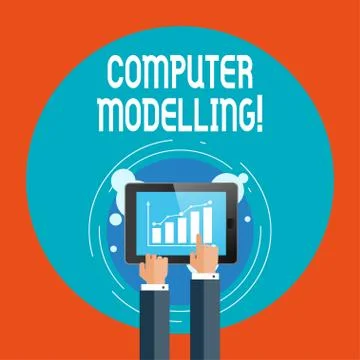 Text sign showing Computer Modelling. Conceptual photo using a computer to make Stock Illustration