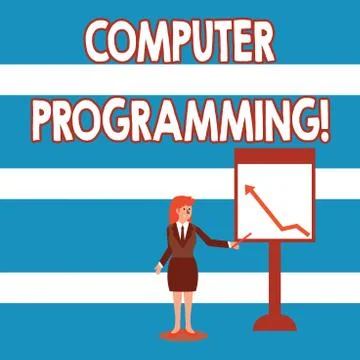 Text sign showing Computer Programming. Conceptual photo process that instructs Stock Illustration