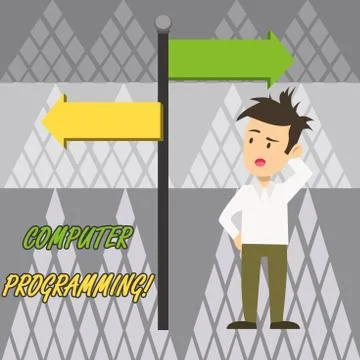 Text sign showing Computer Programming. Conceptual photo process that instructs Stock Illustration