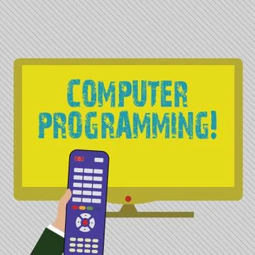 Text sign showing Computer Programming. Conceptual photo process that instructs Stock Illustration