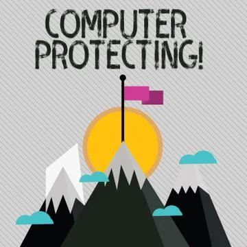 Text sign showing Computer Protecting. Conceptual photo protecting computer Stockillustratie