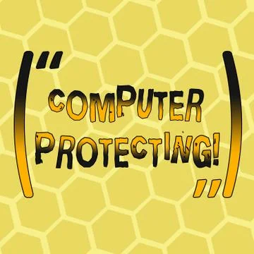 Text sign showing Computer Protecting. Conceptual photo protecting computer Illustrazione stock