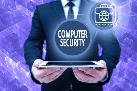 Text sign showing Computer Security. Business idea protection of computer Stock Photos