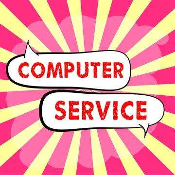 Text sign showing Computer Service. Business overview process of gathering Stock Illustration