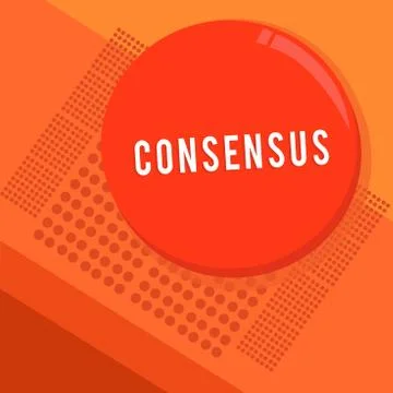 Text sign showing Consensus. Conceptual photo general agreement about particular Stock Illustration