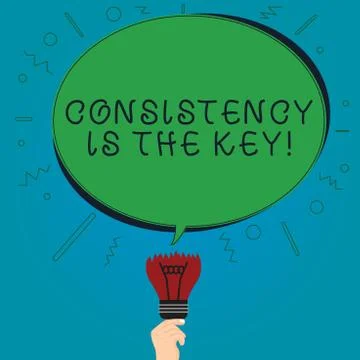 Text sign showing Consistency Is The Key. Conceptual photo Full Dedication to a Stock Illustration
