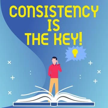 Text sign showing Consistency Is The Key. Conceptual photo by Breaking Bad イラスト素材