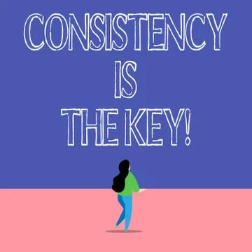 Text sign showing Consistency Is The Key. Conceptual photo by Breaking Bad イラスト素材
