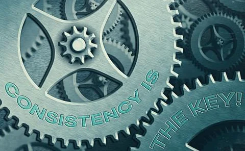 Text sign showing Consistency Is The Key. Conceptual photo by Breaking Bad Stock Illustration