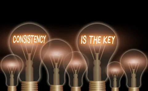 Text sign showing Consistency Is The Key. Conceptual photo by Breaking Bad Stock Illustration