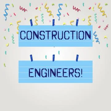 Text sign showing Construction Engineers. Conceptual photo discipline that de Stock Illustration