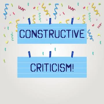 Text sign showing Constructive Criticism. Conceptual photo process of offerin Stock Illustration