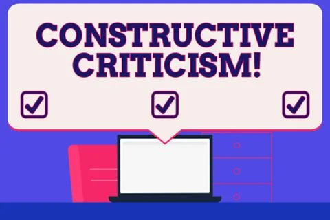 Text sign showing Constructive Criticism. Conceptual photo process of offerin Stock Illustration