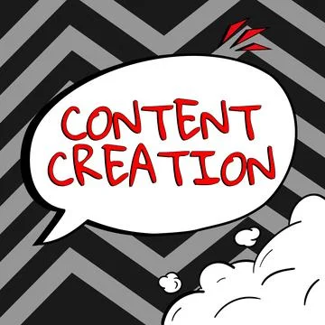 Text sign showing Content Creation. Internet Concept contribution of information Stock Illustration