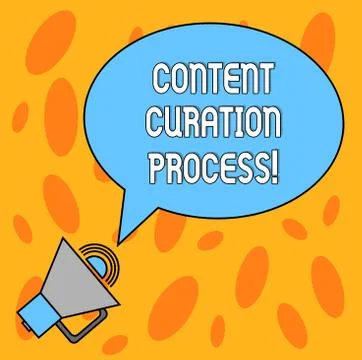 Text sign showing Content Curation Process. Conceptual photo Gathering Stockillustratie