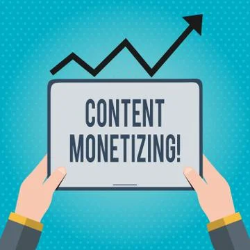 Text sign showing Content Monetizing. Conceptual photo making money from content 스톡 일러스트