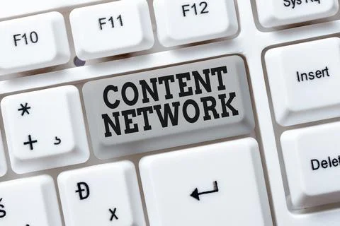 Text sign showing Content Network. Internet Concept A group of Web sites that Foto stock