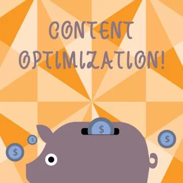 Text sign showing Content Optimization. Conceptual photo techniques to improve 스톡 일러스트