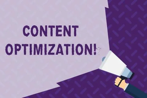 Text sign showing Content Optimization. Conceptual photo techniques to improve イラスト素材