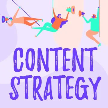 Text sign showing Content Strategy. Business concept important Marketing Illustrazione stock