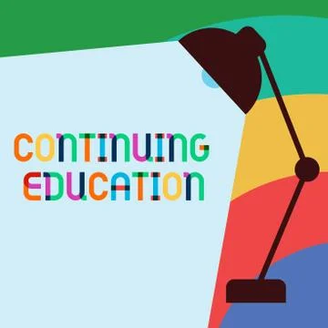 Text sign showing Continuing Education. Conceptual photo Continued Learning 库存插图