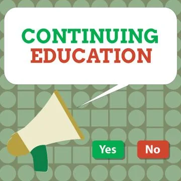 Text sign showing Continuing Education. Conceptual photo Continued Learning Stock Illustration