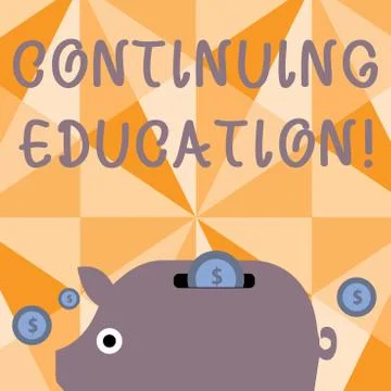 Text sign showing Continuing Education. Conceptual photo postsecondary learning 스톡 일러스트
