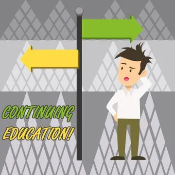 Text sign showing Continuing Education. Conceptual photo postsecondary learning Stock Illustration