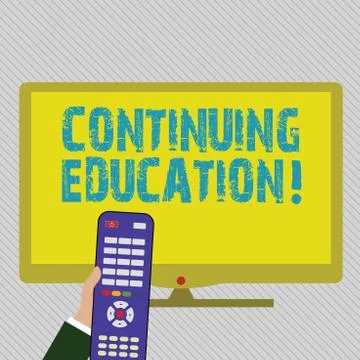Text sign showing Continuing Education. Conceptual photo postsecondary learning イラスト素材