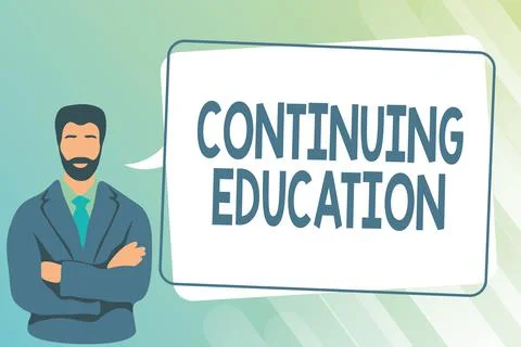 Text sign showing Continuing Education. Word Written on Continued Learning Stock Illustration