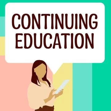 Text sign showing Continuing Education. Word for Continued Learning Activity 스톡 일러스트