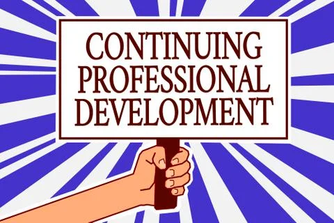 Text sign showing Continuing Professional Development. Conceptual photo track Stock Illustration