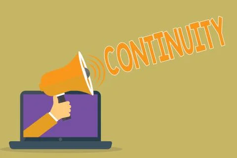Text sign showing Continuity. Conceptual photo Unbroken consistent existence Stock Illustration