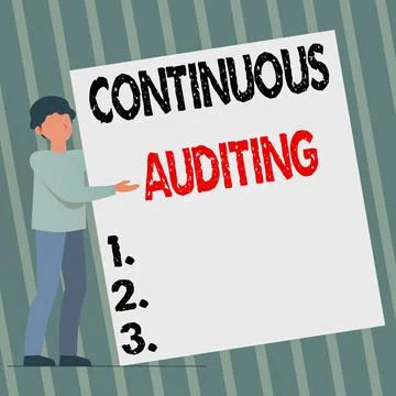 Text sign showing Continuous Auditing. Business idea Internal process that Stock Illustration