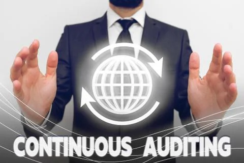Text sign showing Continuous Auditing. Conceptual photo Internal process that Foto stock