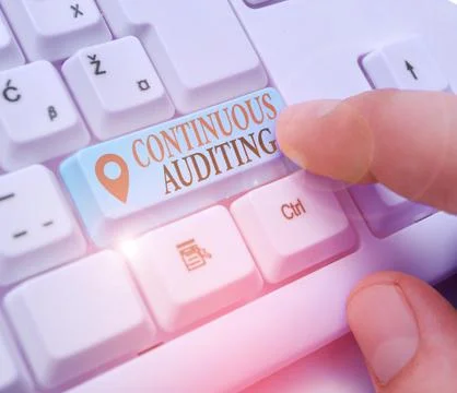 Text sign showing Continuous Auditing. Conceptual photo Internal process that Foto stock