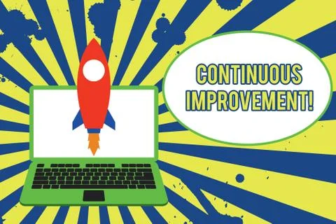 Text sign showing Continuous Improvement. Conceptual photo Ongoing Effort to 스톡 일러스트