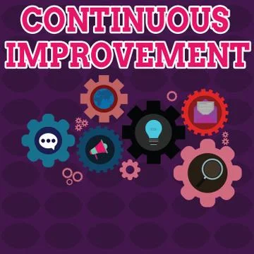 Text sign showing Continuous Improvement. Conceptual photo ongoing effort to Stock Illustration