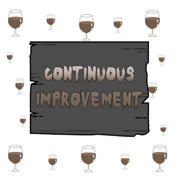 Text sign showing Continuous Improvement. Conceptual photo ongoing effort to Stock Illustration