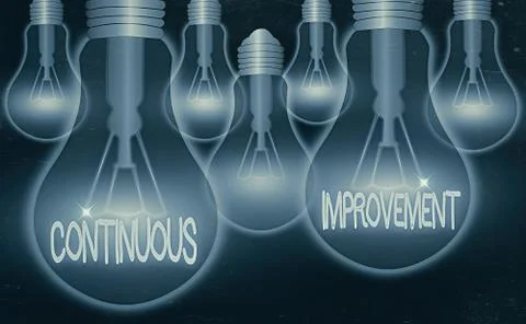 Text sign showing Continuous Improvement. Conceptual photo ongoing effort to Stock Illustration