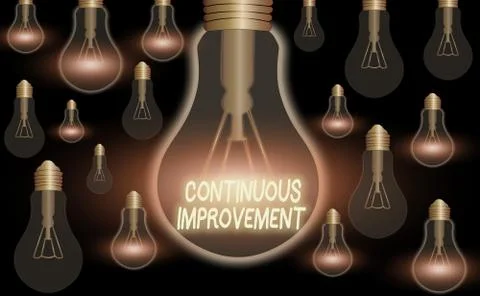Text sign showing Continuous Improvement. Conceptual photo making small Illustrazione stock