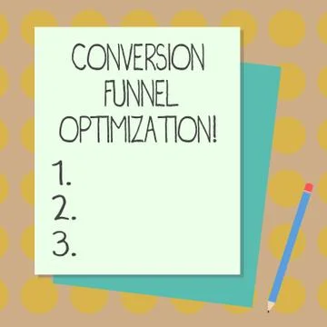 Text sign showing Conversion Funnel Optimization. Conceptual photo thinking of Stock Illustration